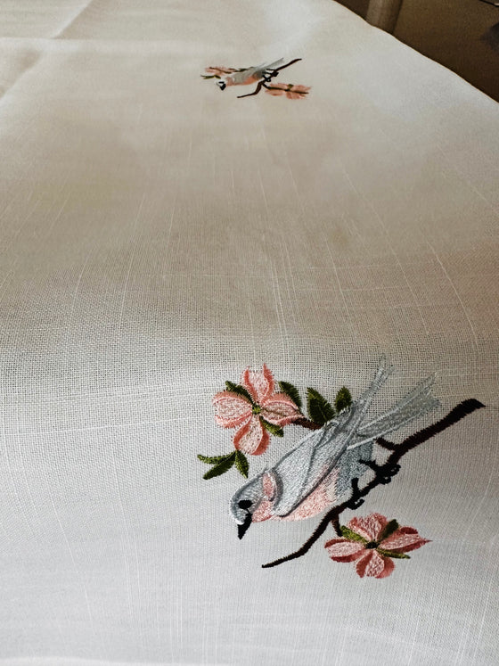 Embroidered Bird tablecloth