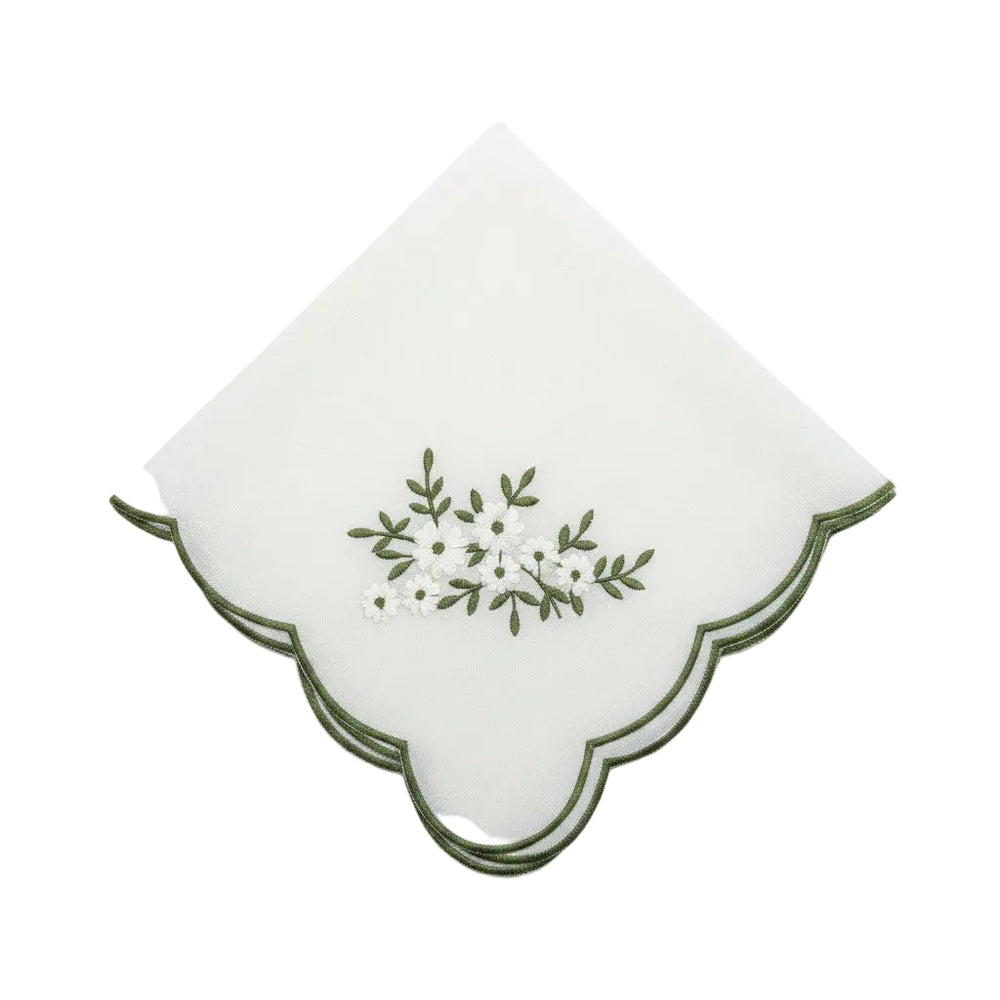Green floral napkin