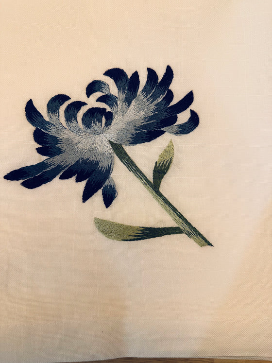 Blue floral napkin