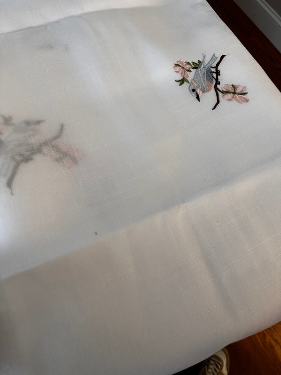Embroidered Bird tablecloth