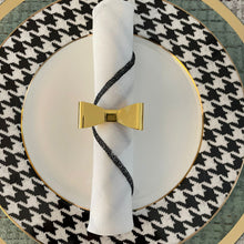  Gold bow napkin ring set of 4