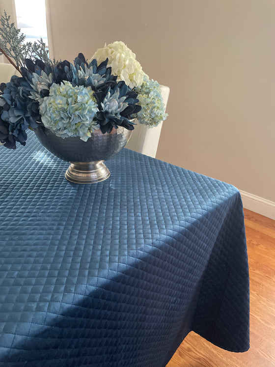 Blue velvet quilted