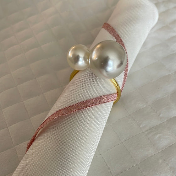 Double pearl napkin ring ( set of 4)