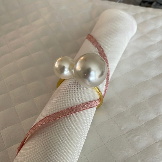 Double pearl napkin ring ( set of 4)